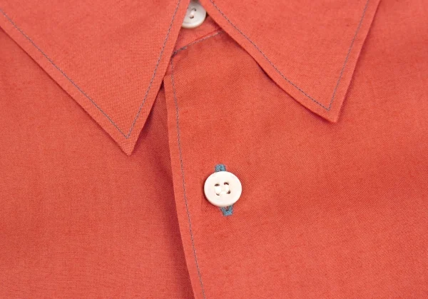 コムデギャルソンオムプリュスCOMME des GARCONS HOMME PLUS カラーステッチレーヨンロングシャツ サーモンピンクL位 K-85399_003