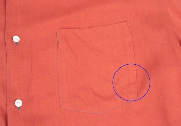 コムデギャルソンオムプリュスCOMME des GARCONS HOMME PLUS カラーステッチレーヨンロングシャツ サーモンピンクL位 K-85399_004