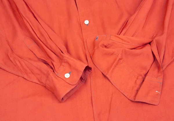 コムデギャルソンオムプリュスCOMME des GARCONS HOMME PLUS カラーステッチレーヨンロングシャツ サーモンピンクL位 K-85399_008