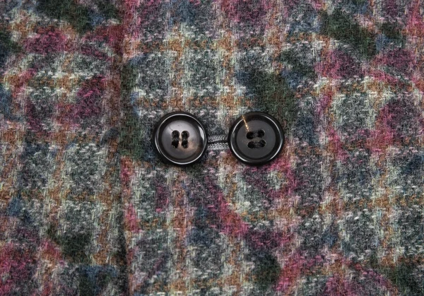 コムデギャルソンオムプリュスCOMME des GARCONS HOMME PLUS ダブルボタンフラワープリントツィードジャケット グレーM K-85410_009