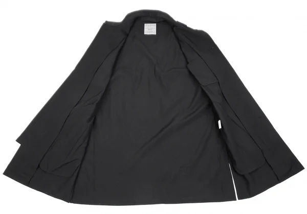 ヨウジヤマモト プールオムYohji Yamamoto POUR HOMME バンテージデザインウールギャバロングシャツジャケット 黒3 K-85458_012