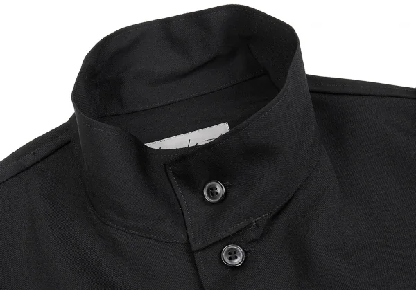 ヨウジヤマモト プールオムYohji Yamamoto POUR HOMME バンテージデザインウールギャバロングシャツジャケット 黒3 K-85458_004