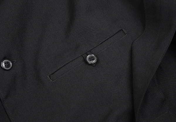ヨウジヤマモト プールオムYohji Yamamoto POUR HOMME バンテージデザインウールギャバロングシャツジャケット 黒3 K-85458_006