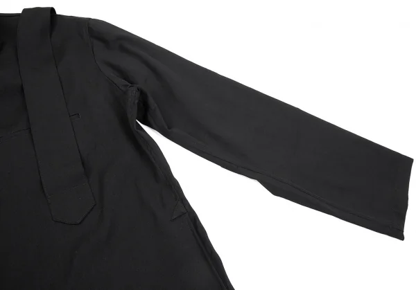 ヨウジヤマモト プールオムYohji Yamamoto POUR HOMME バンテージデザインウールギャバロングシャツジャケット 黒3 K-85458_007