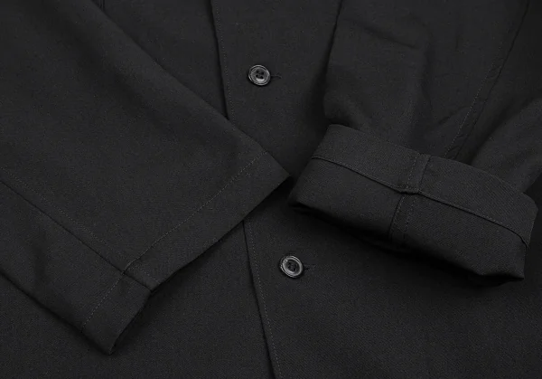ヨウジヤマモト プールオムYohji Yamamoto POUR HOMME バンテージデザインウールギャバロングシャツジャケット 黒3 K-85458_008
