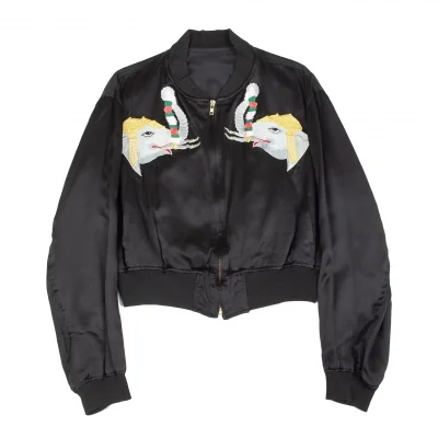 ヨウジヤマモト プールオムYohji Yamamoto POUR HOMMEJEPANGガネーシャ刺繍シルクスカジャン