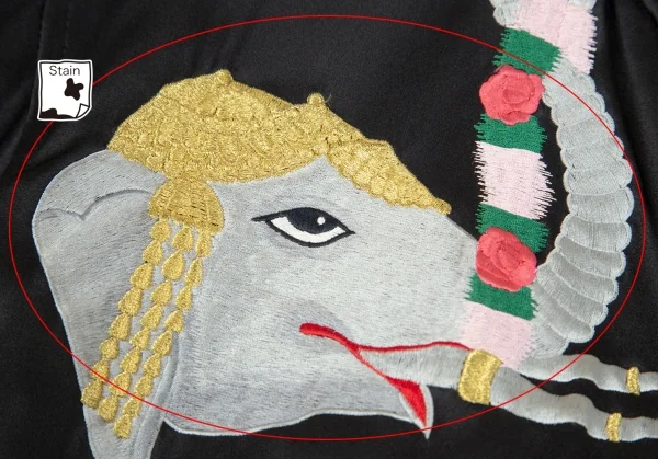 ヨウジヤマモト プールオムYohji Yamamoto POUR HOMMEJEPANGガネーシャ刺繍シルクスカジャン 黒M K-85463_005