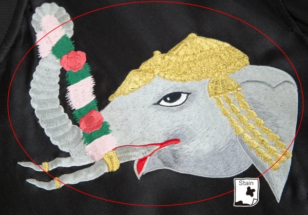 ヨウジヤマモト プールオムYohji Yamamoto POUR HOMMEJEPANGガネーシャ刺繍シルクスカジャン 黒M K-85463_006