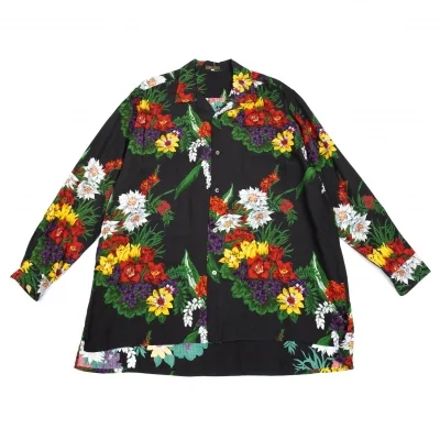 ワイズフォーメンY's for men フラワープリントレーヨン長袖シャツ