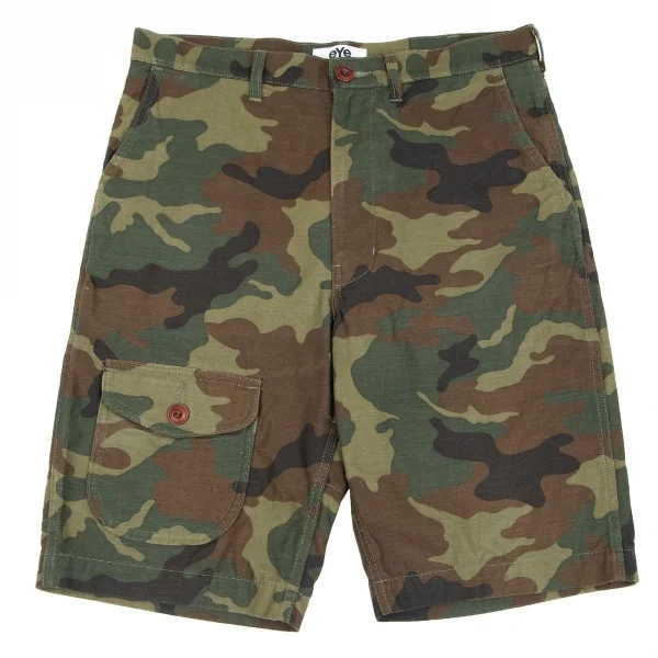 アイ ジュンヤワタナベ マン コムデギャルソンeYe JUNYA WATANABE MAN COMME des GARCONS パッチポケット迷彩ハーフパンツ カーキS K-85533_001