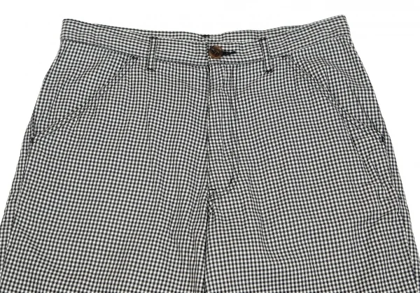 コムデギャルソン オムプリュスCOMME des GARCONS HOMME PLUS パッチポケットギンガムチャックハーフパンツ 黒白S K-85537_005
