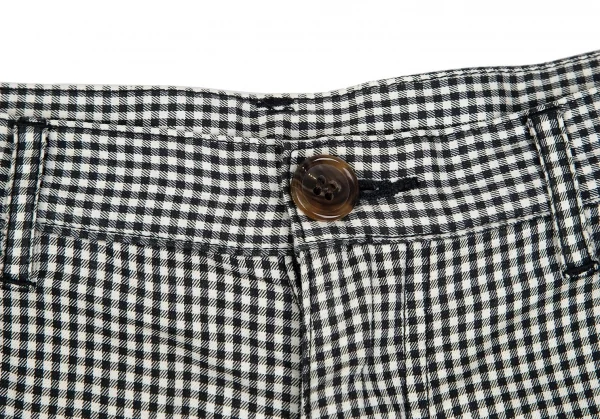 コムデギャルソン オムプリュスCOMME des GARCONS HOMME PLUS パッチポケットギンガムチャックハーフパンツ 黒白S K-85537_006