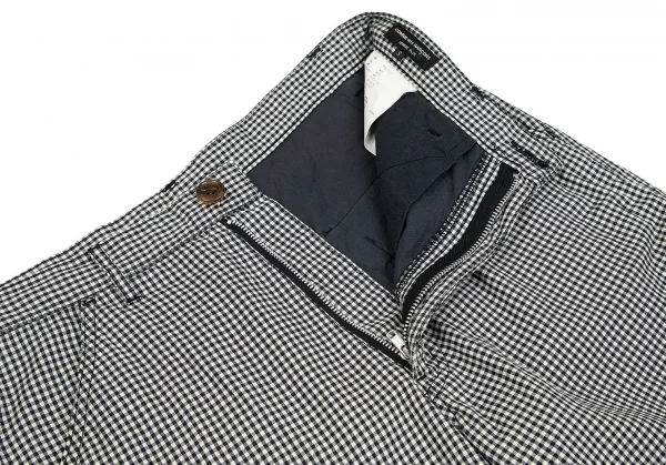コムデギャルソン オムプリュスCOMME des GARCONS HOMME PLUS パッチポケットギンガムチャックハーフパンツ 黒白S K-85537_007