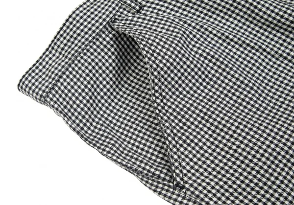 コムデギャルソン オムプリュスCOMME des GARCONS HOMME PLUS パッチポケットギンガムチャックハーフパンツ 黒白S K-85537_008