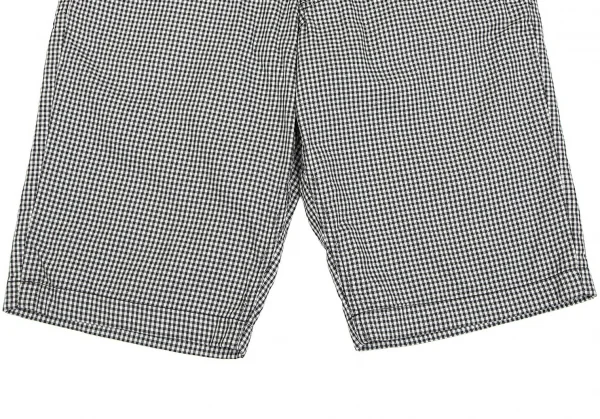 コムデギャルソン オムプリュスCOMME des GARCONS HOMME PLUS パッチポケットギンガムチャックハーフパンツ 黒白S K-85537_009