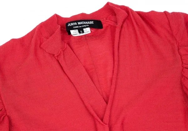 ジュンヤワタナベ コムデギャルソンJUNYA WATANABE COMME des GARCONS パフスリーブウールスキッパー 赤S K-85572_004