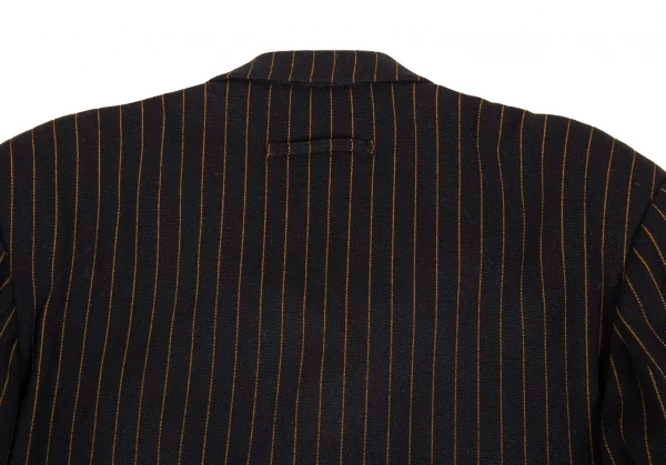 ジャンポールゴルチエ オムJean Paul GAULTIER HOMME ウールポリストライプダブルジャケット 黒48 K-85580_013