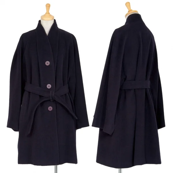 HERNO Printed Silk Lining Wool Coat Navy 42 K-85619_001