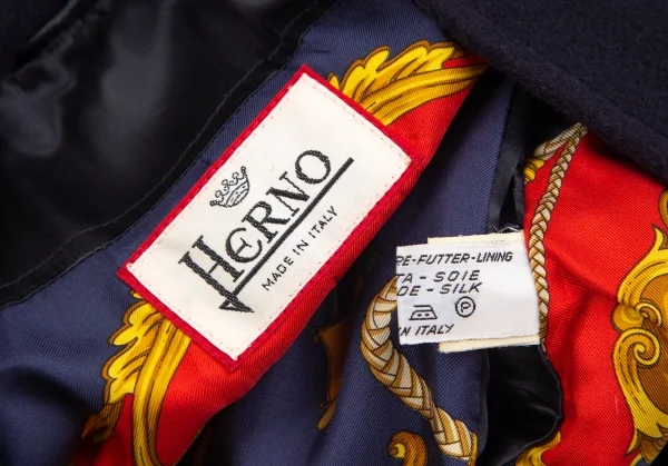 HERNO Printed Silk Lining Wool Coat K-85619_015