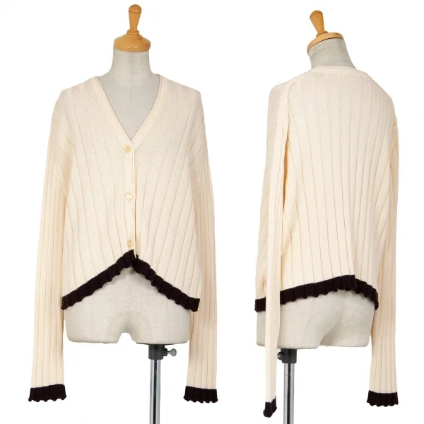 エンポリオ アルマーニEMPORIO ARMANI コットンリブカーディガン クリーム42 K-85639_001