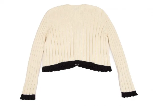 エンポリオ アルマーニEMPORIO ARMANI コットンリブカーディガン クリーム42 K-85639_010