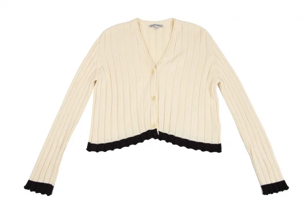 エンポリオ アルマーニEMPORIO ARMANI コットンリブカーディガン クリーム42 K-85639_002