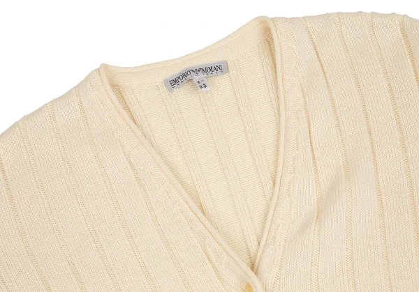 エンポリオ アルマーニEMPORIO ARMANI コットンリブカーディガン クリーム42 K-85639_004