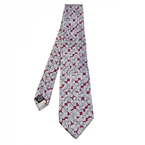 ヴィヴィアンウエストウッドVivienne Westwood オーブ柄シルクネクタイ シルバー K-85669_001