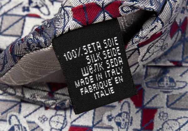 ヴィヴィアンウエストウッドVivienne Westwood オーブ柄シルクネクタイ シルバー K-85669_011