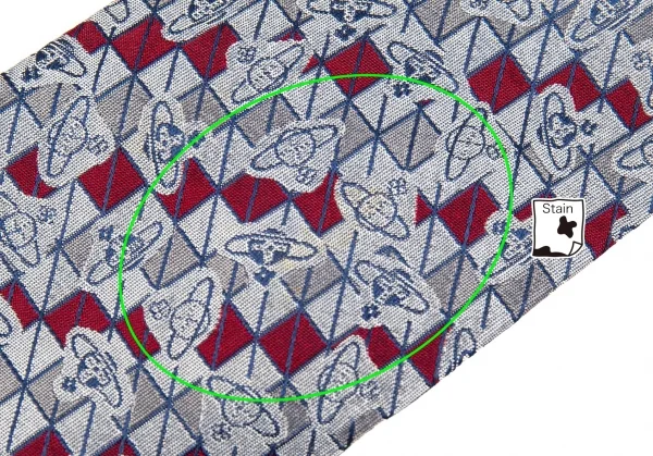 ヴィヴィアンウエストウッドVivienne Westwood オーブ柄シルクネクタイ シルバー K-85669_005