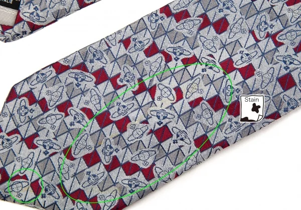 ヴィヴィアンウエストウッドVivienne Westwood オーブ柄シルクネクタイ シルバー K-85669_006