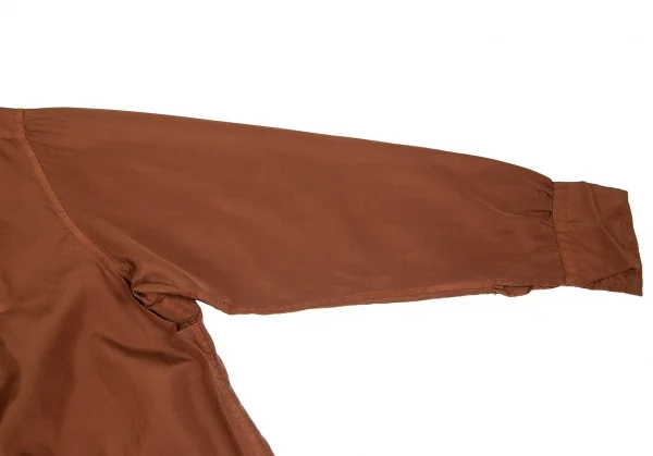 ヨウジヤマモト プールオムYohji Yamamoto POUR HOMME 製品染めシルクガウンシャツコート 茶M位 K-85697_005