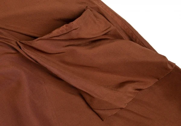 ヨウジヤマモト プールオムYohji Yamamoto POUR HOMME 製品染めシルクガウンシャツコート 茶M位 K-85697_010