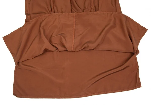 ヨウジヤマモト プールオムYohji Yamamoto POUR HOMME 製品染めシルクガウンシャツコート 茶M位 K-85697_011