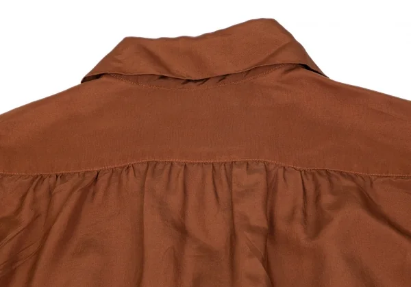 ヨウジヤマモト プールオムYohji Yamamoto POUR HOMME 製品染めシルクガウンシャツコート 茶M位 K-85697_013