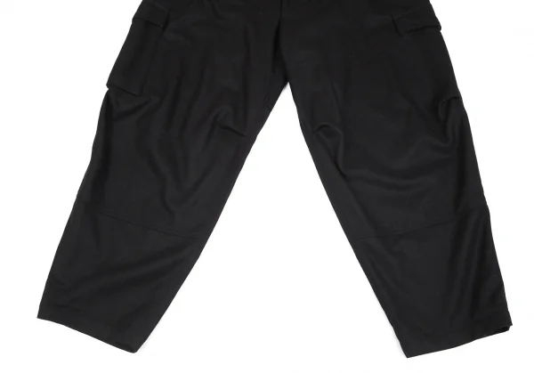 ヨウジヤマモト プールオムYohji Yamamoto POUR HOMME サスペンダーフラノウールカーゴパンツ 黒L K-85706_009