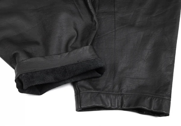 ヨウジヤマモト プールオムYohji Yamamoto POUR HOMME サスペンダーレザーパンツ 黒L K-85707_010