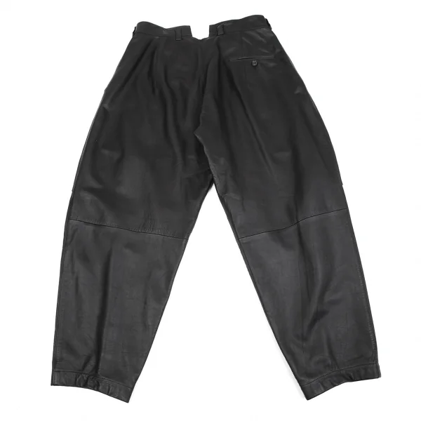 ヨウジヤマモト プールオムYohji Yamamoto POUR HOMME サスペンダーレザーパンツ 黒L K-85707_011