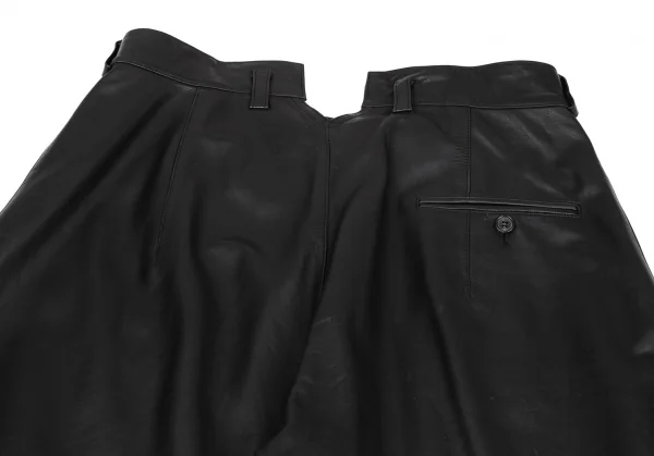 ヨウジヤマモト プールオムYohji Yamamoto POUR HOMME サスペンダーレザーパンツ 黒L K-85707_012