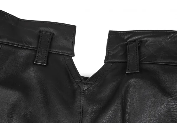 ヨウジヤマモト プールオムYohji Yamamoto POUR HOMME サスペンダーレザーパンツ 黒L K-85707_013