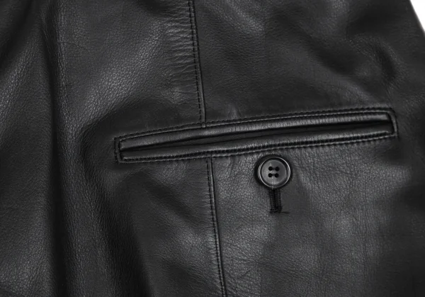 ヨウジヤマモト プールオムYohji Yamamoto POUR HOMME サスペンダーレザーパンツ 黒L K-85707_014