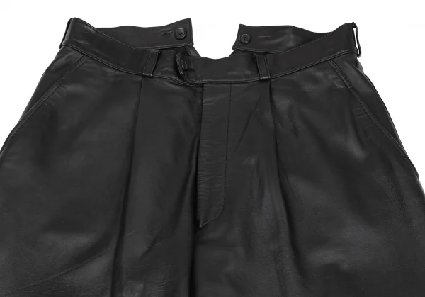 ヨウジヤマモト プールオムYohji Yamamoto POUR HOMME サスペンダーレザーパンツ 黒L K-85707_002
