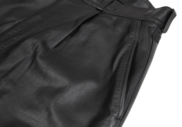 ヨウジヤマモト プールオムYohji Yamamoto POUR HOMME サスペンダーレザーパンツ 黒L K-85707_005