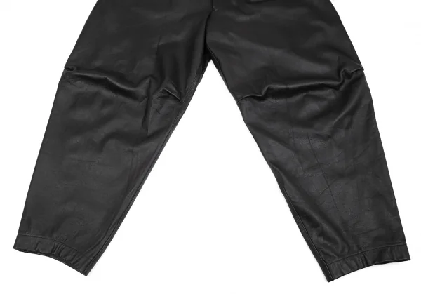 ヨウジヤマモト プールオムYohji Yamamoto POUR HOMME サスペンダーレザーパンツ 黒L K-85707_008