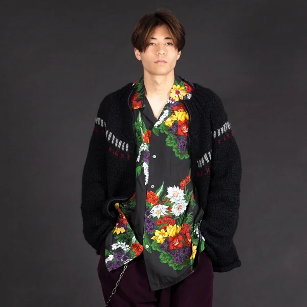 ワイズフォーメンY's for men ローゲージダブルジップニット 黒3 K-85716_013