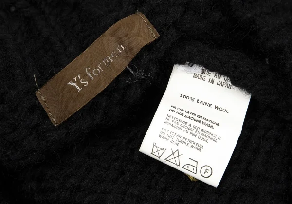 ワイズフォーメンY's for men ローゲージダブルジップニット 黒3 K-85716_014