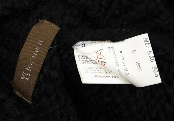 ワイズフォーメンY's for men ローゲージダブルジップニット 黒3 K-85716_015