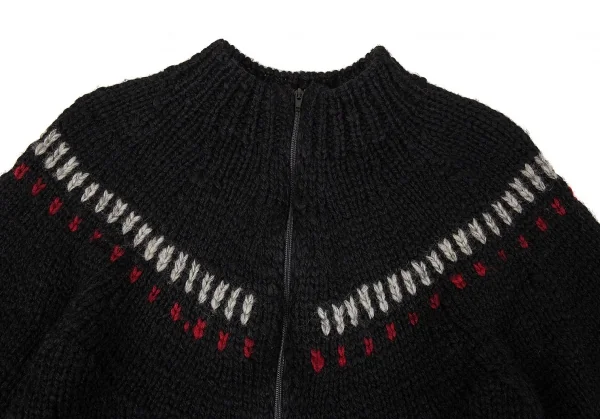 ワイズフォーメンY's for men ローゲージダブルジップニット 黒3 K-85716_002