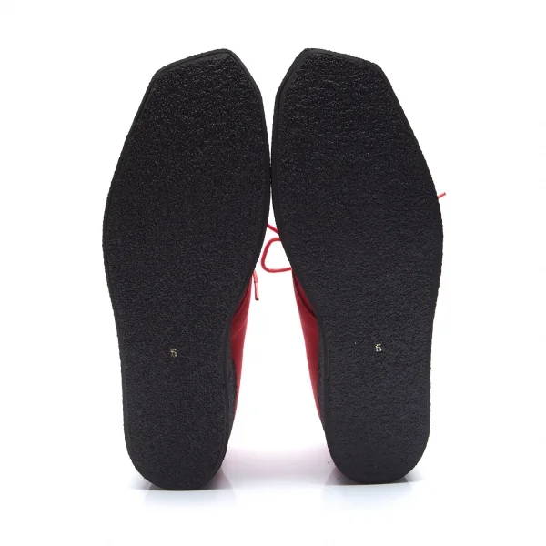 ヨウジヤマモト プールオムYohji Yamamoto POUR HOMME ヌバック厚底ラバーソールシューズ 赤5(28位) K-85727_012