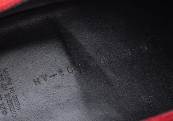 ヨウジヤマモト プールオムYohji Yamamoto POUR HOMME ヌバック厚底ラバーソールシューズ 赤5(28位) K-85727_016